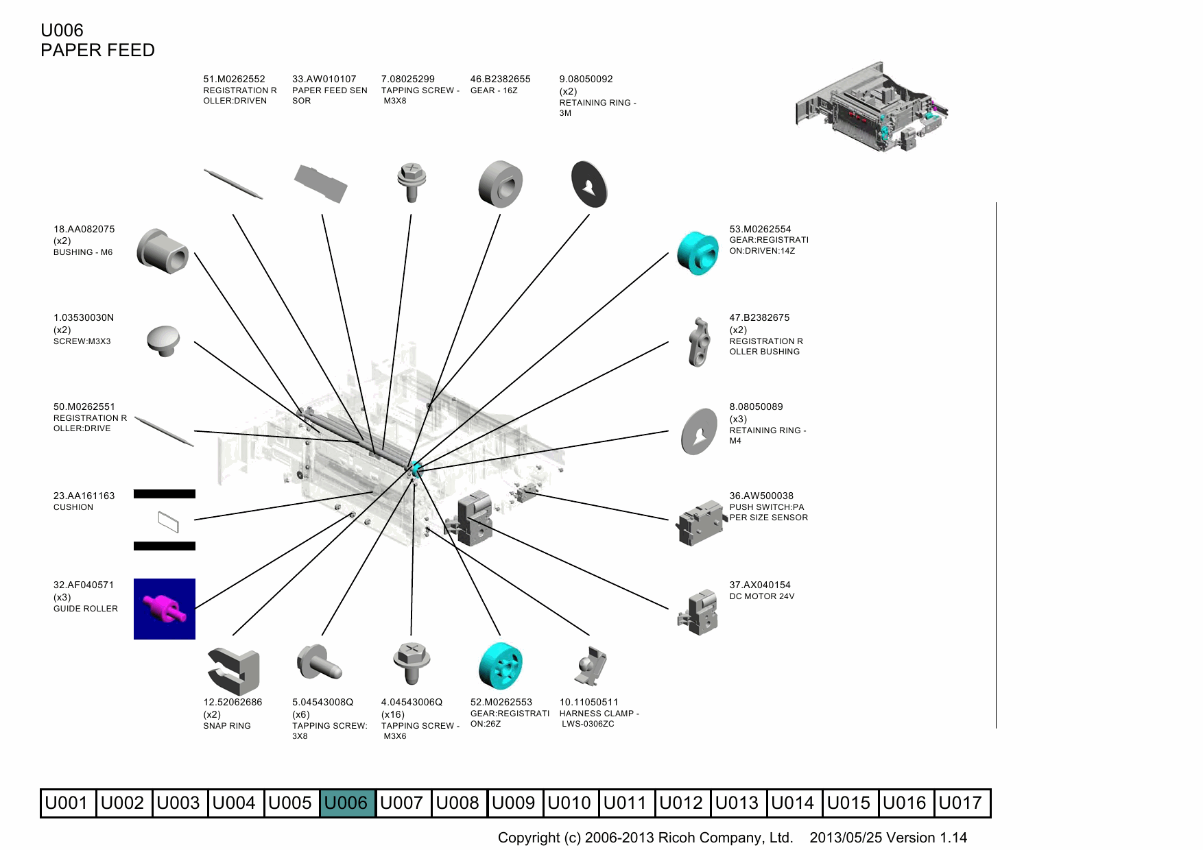 RICOH Aficio MP-C300 C400 M022 M026 Parts Catalog-5